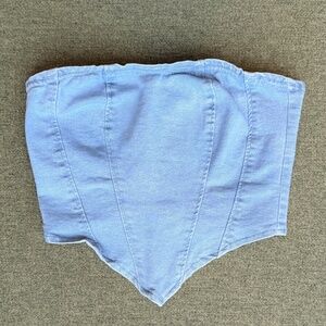 Denim bustier tube top